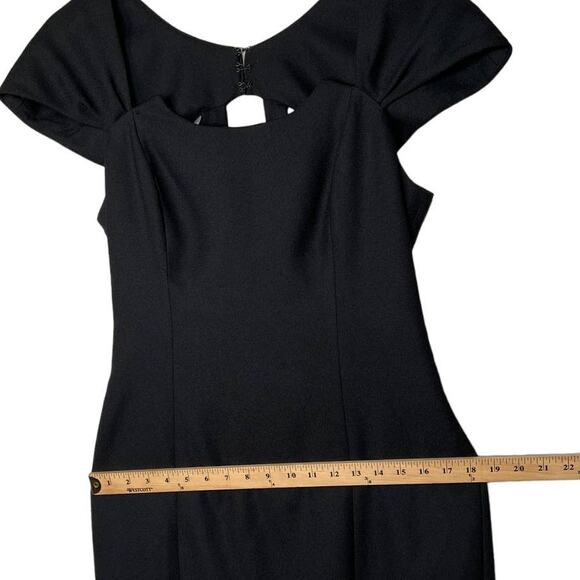 Leslie Fay VINTAGE y2k Womens 12 Bodycon Midi Dress SEXY Open Back Detail Black - Picture 7 of 7